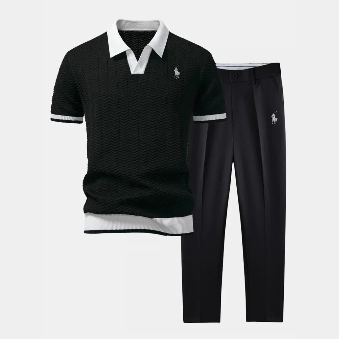 RL™ Set - V-Neck Polo Shirt & Slim Fit Tapered Trousers