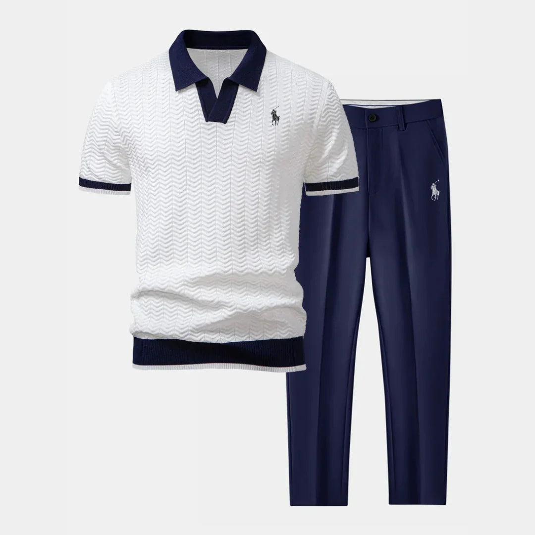 RL™ Set - V-Neck Polo Shirt & Slim Fit Tapered Trousers