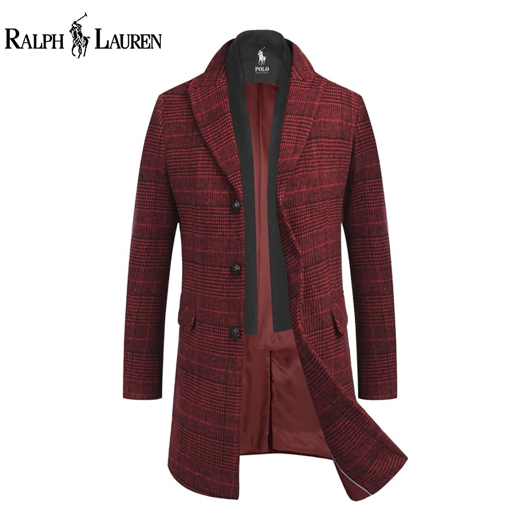 RL | Wool Blend Overcoat with Removable Scarf