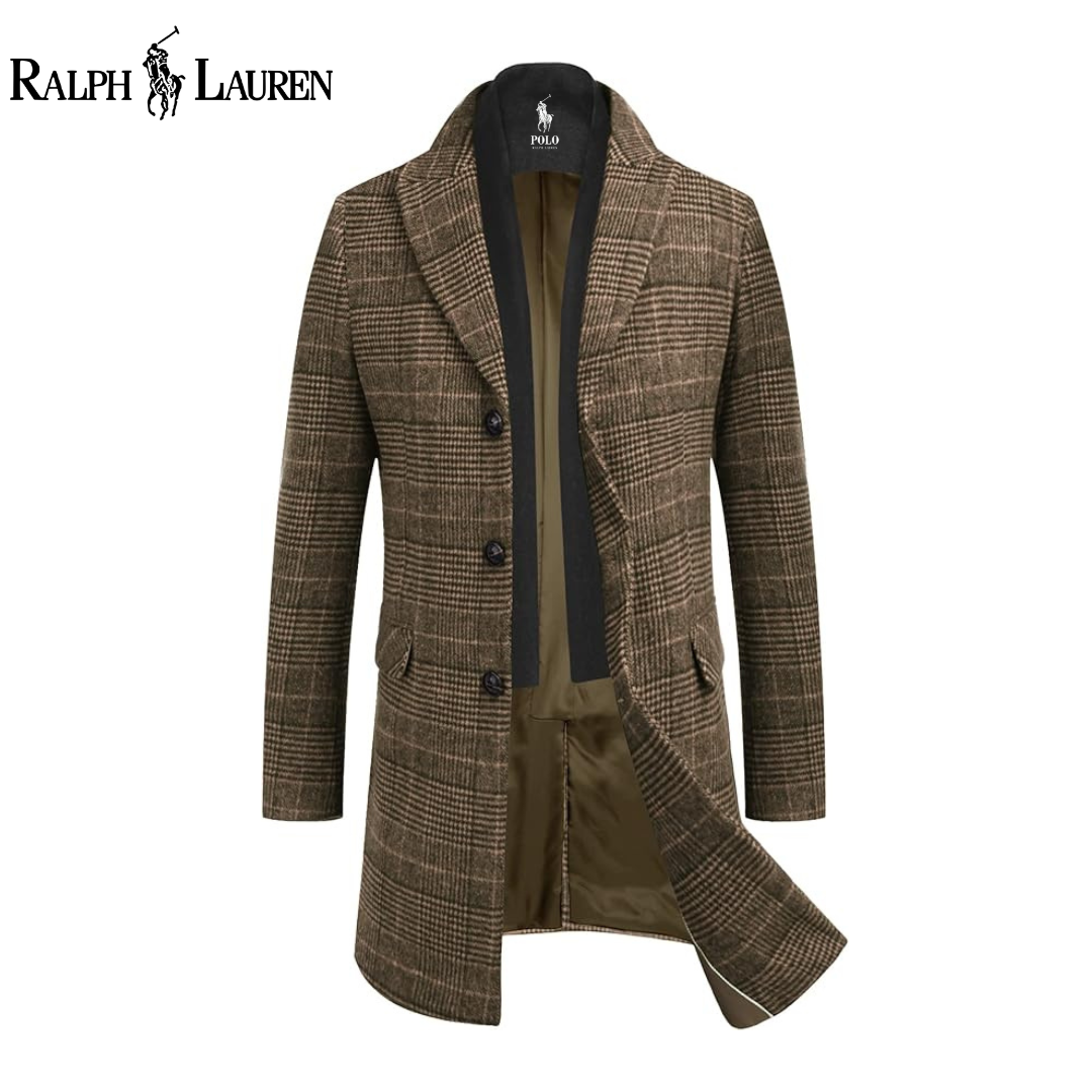 RL | Wool Blend Overcoat with Removable Scarf