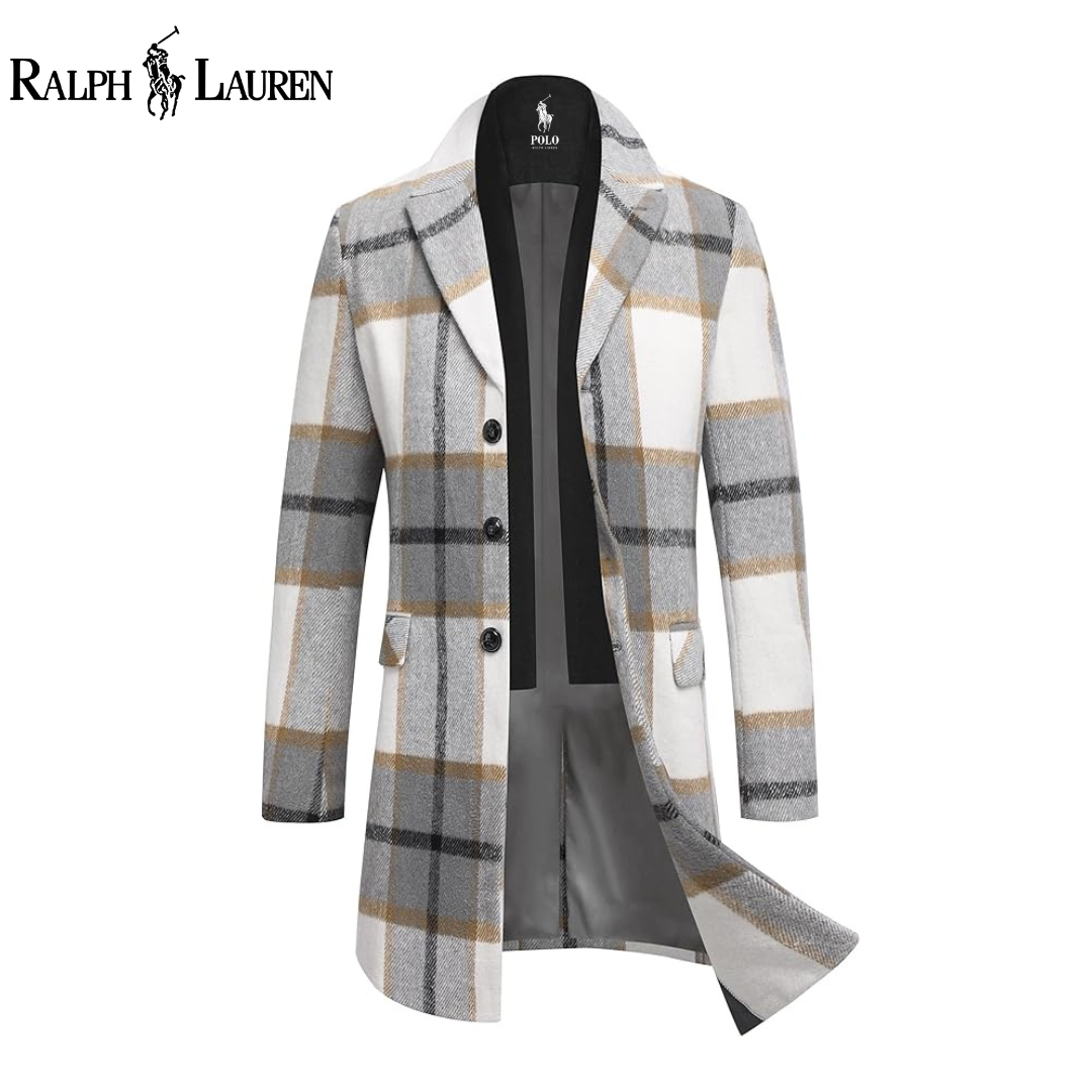 RL | Wool Blend Overcoat with Removable Scarf