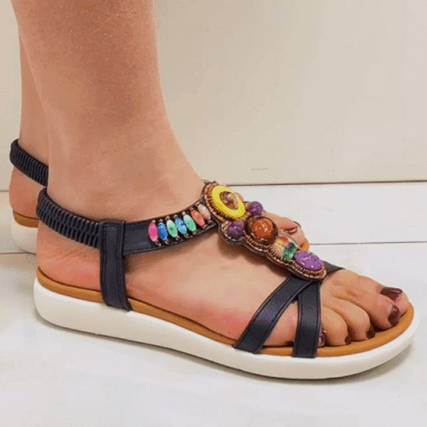 Bohemian Style Elastic Band Comfortable Flip-Flop Women's Shoes