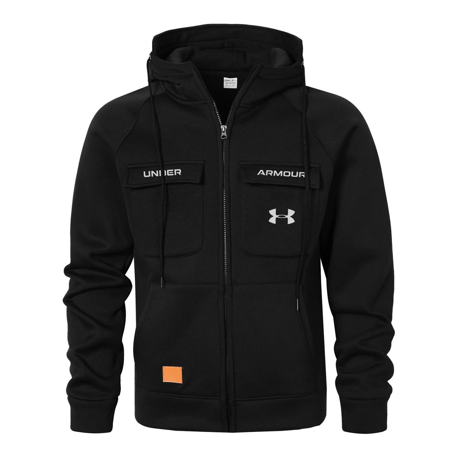Men's Casual Fashion Multi-Pocket Zipper Hooded Jacket