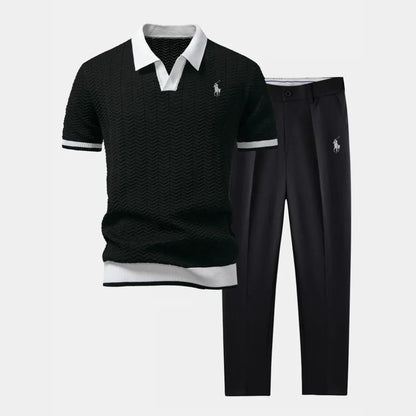 RL™ Set - V-Neck Polo Shirt & Slim Fit Tapered Trousers