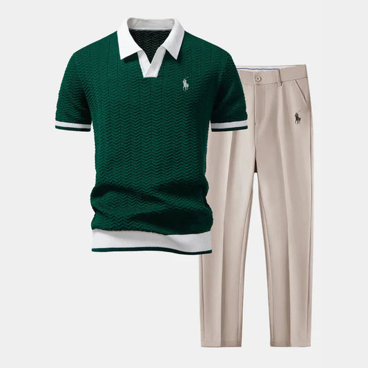 RL™ Set - V-Neck Polo Shirt & Slim Fit Tapered Trousers